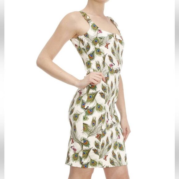 Versace Peacock Dress ~ Size 42 - Picture 3 of 16